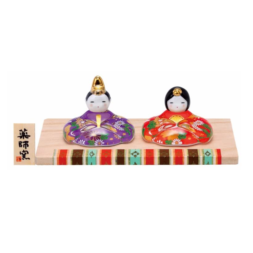 Amazon.co.jp: 薬師窯 桃の節句 ひな人形 彩絵 玻璃 座雛(華友禅